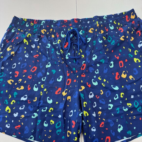 NWT - TomboyX 7" Swim Board Short - Navy Poppin' Bubbles Pattern, 5x